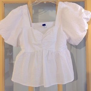 Smocked Puff-Sleeve Top- like new